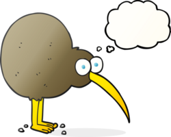 hand drawn thought bubble cartoon kiwi png