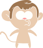 singe hurlant de dessin animé de style plat couleur png