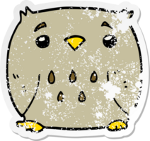 distressed sticker of a cartoon owl png