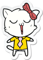 sticker van een cartoonkat png