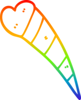 rainbow gradient line drawing of a cartoon shooting heart decorative element png