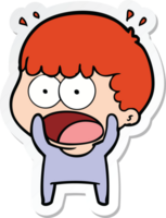 sticker of a cartoon shocked man png