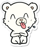 adesivo de um urso polar de desenho animado rude com a língua para fora png