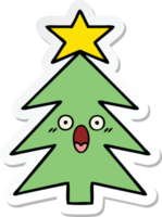 adesivo di un albero di Natale simpatico cartone animato png