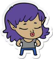 sticker of a pretty cartoon elf girl png