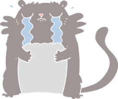 flat color style cartoon crying cat png