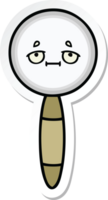 sticker of a cute cartoon magnifying glass png