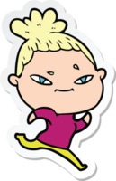 sticker of a cartoon woman png