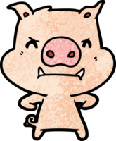 angry cartoon pig png