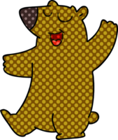 comic book style quirky cartoon bear png
