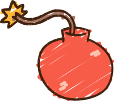 dibujo de tiza de bomba redonda png