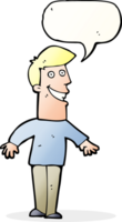 Cartoon grinsender Mann mit Sprechblase png