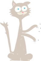 flat color illustration of cat scratching png