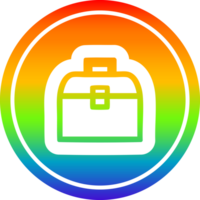 Werkzeug Box kreisförmig Symbol mit Regenbogen Gradient Fertig png