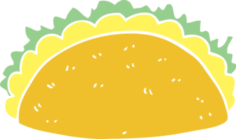 flat color style cartoon taco png