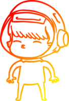 caloroso gradiente linha desenhando do uma desenho animado curioso astronauta png