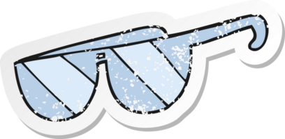 adesivo retrô angustiado de um óculos de desenho animado png