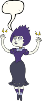 desenhado discurso bolha desenho animado vampiro menina png