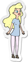 sticker of a cartoon pretty girl png