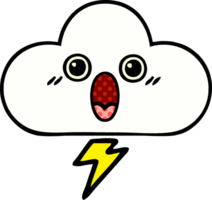 comic book style cartoon of a storm cloud png