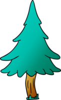 hand drawn gradient cartoon doodle of woodland pine trees png