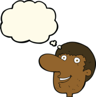 cartoon happy male face with thought bubble png