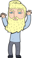 dessin animé barbu agitant les bras png