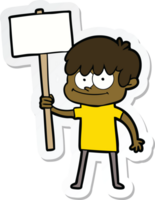 sticker of a happy cartoon man png