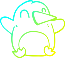 freddo pendenza linea disegno di un' cartone animato Natale pinguino png