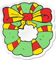 sticker of a cartoon christmas wreath png