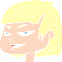 flat color illustration of mean looking girl png