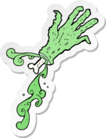 sticker of a cartoon gross zombie hand png