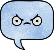 retro grunge texture cartoon of a speech bubble png