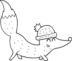 drawn black and white cartoon little wolf png