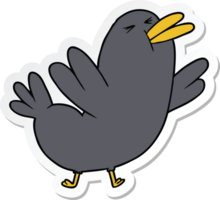 sticker of a cartoon blackbird png