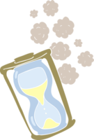 flat color illustration of old hourglass png