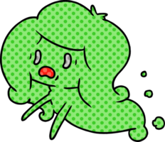 drawn cartoon of kawaii scary ghost png