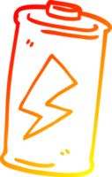 warm gradient line drawing of a cartoon battery png