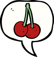 cerezas de dibujos animados con burbujas de discurso png