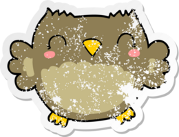 distressed sticker of a cute cartoon owl png