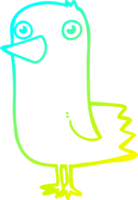 cold gradient line drawing of a cartoon bird png