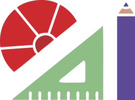 flat color retro cartoon of a maths kit png