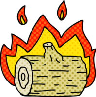 comic book style quirky cartoon campfire png