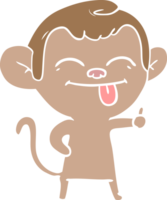 singe de dessin animé drôle de style plat couleur png