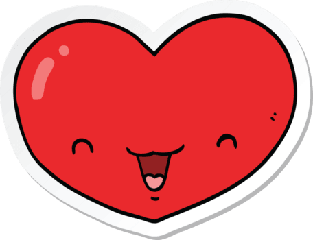 sticker of a cartoon love heart character png
