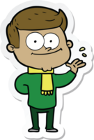 sticker of a cartoon happy man png