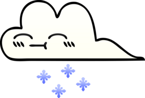 gradient shaded cartoon of a snow cloud png