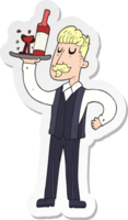 sticker of a cartoon waiter png