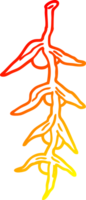 warm gradient line drawing of a cartoon plant png