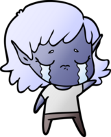 cartoon crying elf girl png